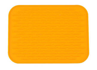Силіконовий килимок для сушіння посуду 22Х16 см, оранжевий