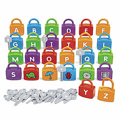 Навчальний набір для вивчення англійської абетки «Підбери ключ» (26 замочків, 26 ключів) Lakeshore