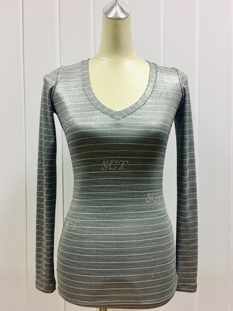 Кофточка жіноча Societa срібляста зі смужкою