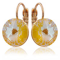 Сережки Swarovski лимонна позолота (Медицинське золото) 