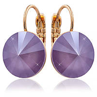 Сережки Swarovski лимонна позолота (Медицинське золото) 
