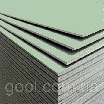 Гіпсокартон вологостійкий стіновий Кнауф (Knauf) 2500х1200х12,5мм, фото 1