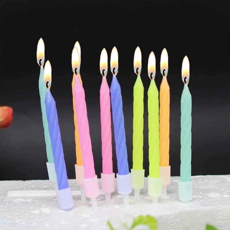 Свічки для торта неонові довгі 10 штук 1449