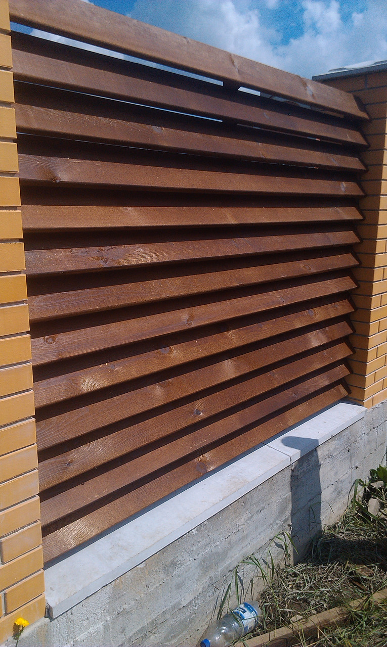 Секция забор деревянный жалюзи 2,0х2,0м сухая строганная доска - фото 3 - id-p1102813522
