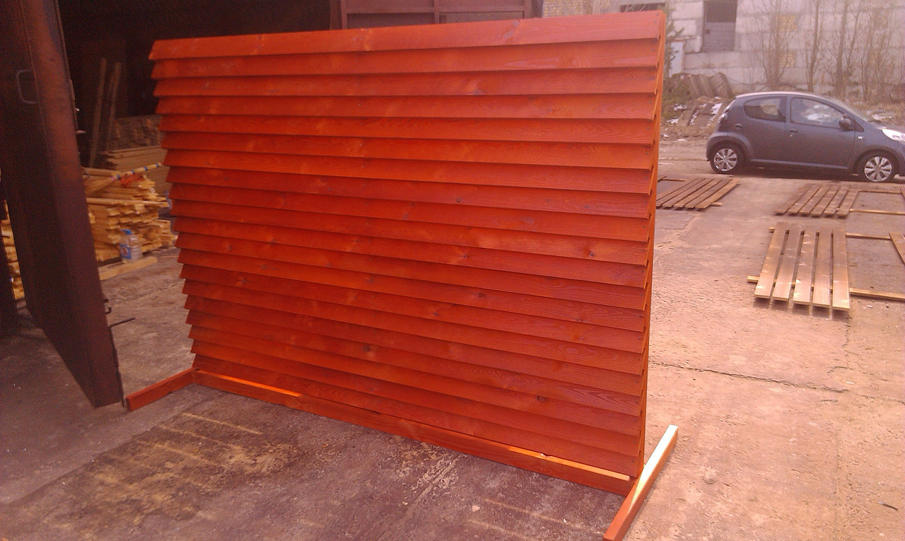 Секция забор деревянный жалюзи 2,0х2,0м сухая строганная доска - фото 7 - id-p1102813522