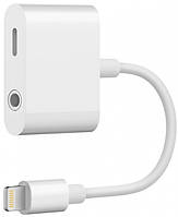 Перехідник Lightning to 3.5 mm Audio з одночасним заряджанням і музики Adapter 2 в 1 для iPhone XR XS X 8 7