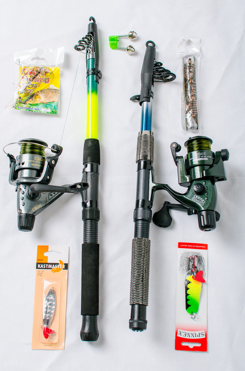 Рибальський набір 8 в 1 Спінінг (1 шт) + котушка Кобра + Подарунок! Подарункове паковання!, фото 1