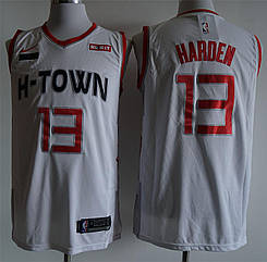 Вишивка біла чоловіча майка Nike Harden №13 (Харден) Houston Rockets City Edition