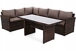 Кутовий диван+ стіл,техноротанг,Santiago ,колір - коричневою, фото 2