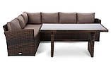 Кутовий диван+ стіл,техноротанг,Santiago ,колір - коричневою, фото 3