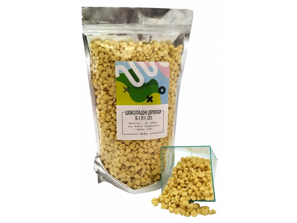 Шоколадні дропси білі 29% какао Люкс 0,5 кг термостійкі