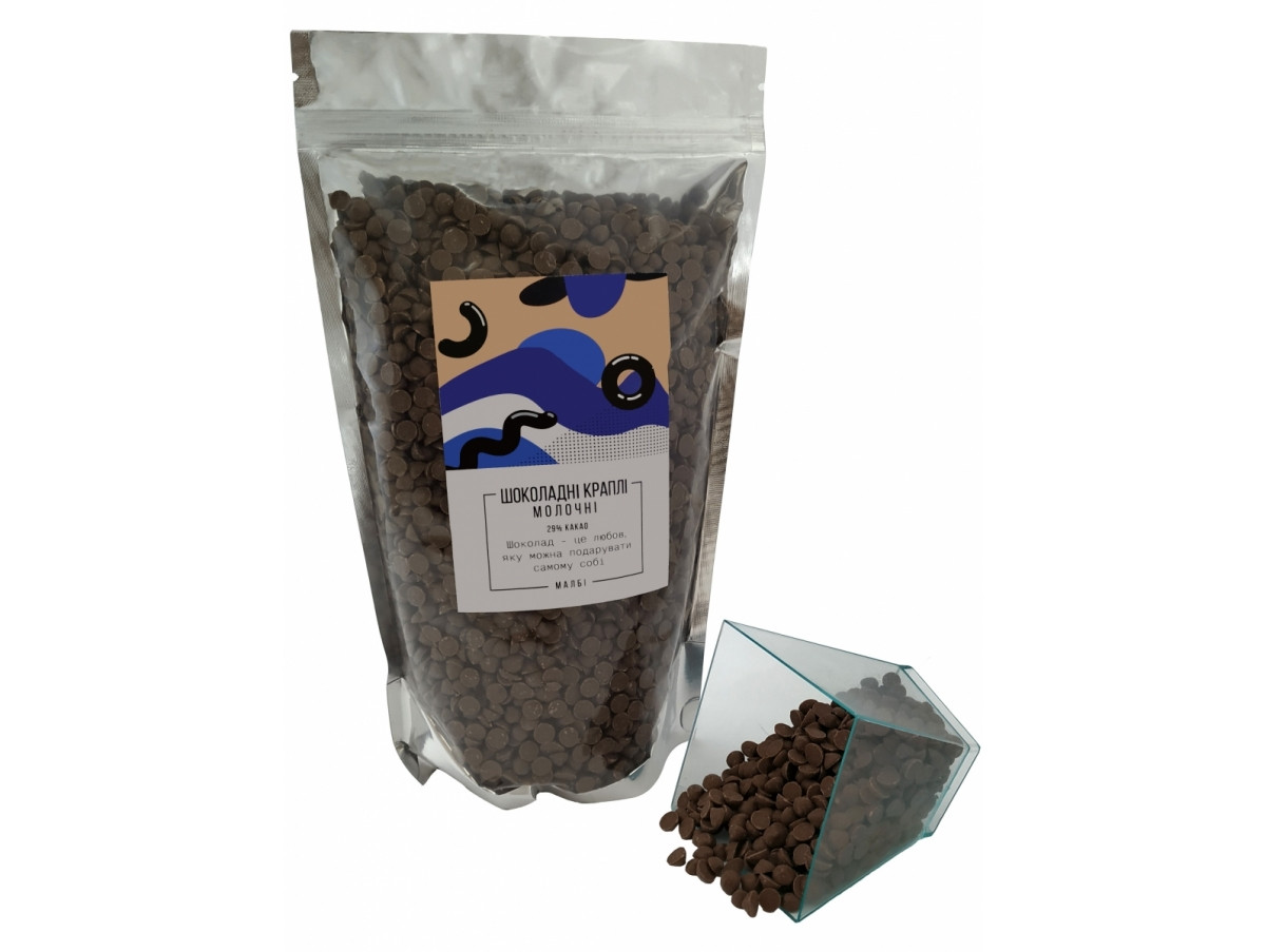 Шоколадні краплі молочні 29% какао Україна 0,5 кг, фото 1