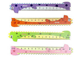 Лінійка дерев'яна 14см ООПТ Динозавр