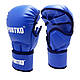 Рукавички для ММА з відкритими пальцями (шкірвініл) сині., фото 5