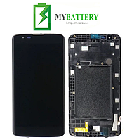 Дисплей (LCD) LG X210 K7/ X210DS с сенсором черный + рамка оригинал