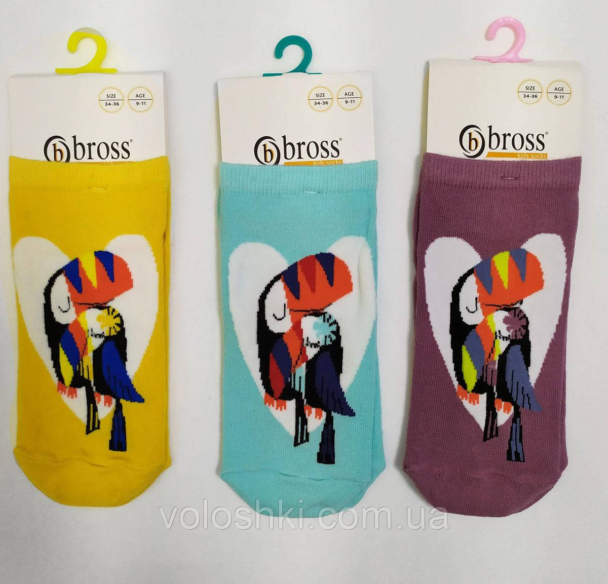 Шкарпетки дитячі укорочені демісезонні з малюнком для дівчинки, Bross (розмір 5-7 років.), фото 1