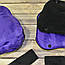 Муфта рукавички роздільні, на коляску / санки, універсальна, для рук, чорний фліс (колір - фіолетовий), фото 3