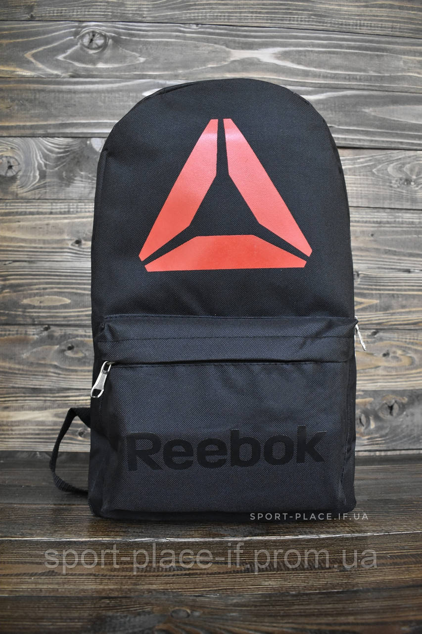 Рюкзак Reebok чорний спортивний, міський (ліцензія) Рібок