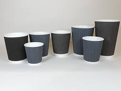 Стакан гофрований Чорний пряма хвиля