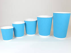 Стакан гофрований Бірюзовий пряма хвиля