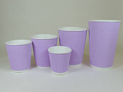 Стакан гофрований Лавандовий пряма хвиля