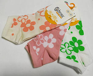 Шкарпетки дитячі для дівчинки демісезонні укорочені з візерунком. Bross (розмір 5-7 років.)