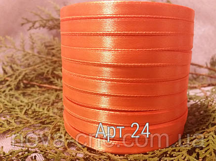 Стрічки атласу жовтогарячий 0,6 мм 23 м Паковання 10 бобін, фото 2