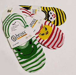 Підслідники для хлопчика літні з малюнком, із силіконом на п'яті Bross (розмір 3-5 років.)