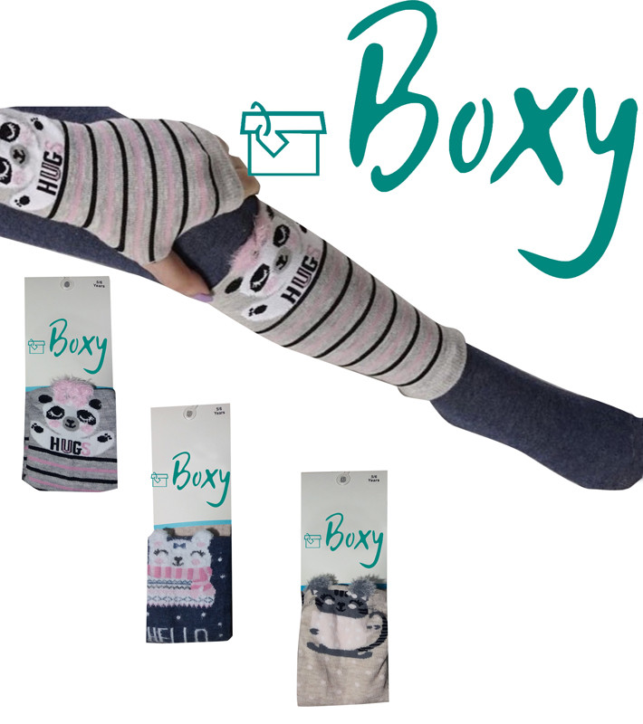 Колготи для дівчинки дитячі демісезонні, з мітенками, Boxy, фото 1