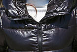 Жіноче пальто-пуховик тепле зимове, чорне, фото 5