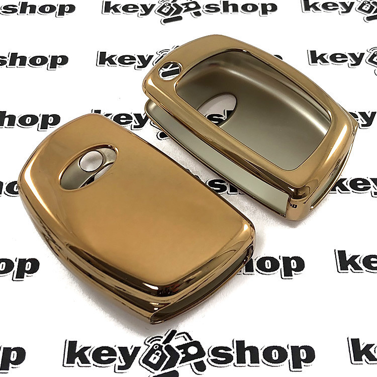 Чехол (золотистый, полиуретановый) для выкидного ключа Hyundai (Хундай) кнопки без защиты - фото 2 - id-p1103207351