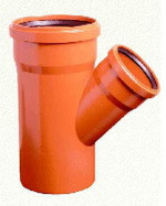 Трійник ПВХ d 160х110 /45°, перехідною, для зовнішньої безнапірної каналізації, фото 1