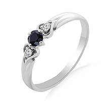 Золоте кільце з чорними та білими діамантами 0,15 карат