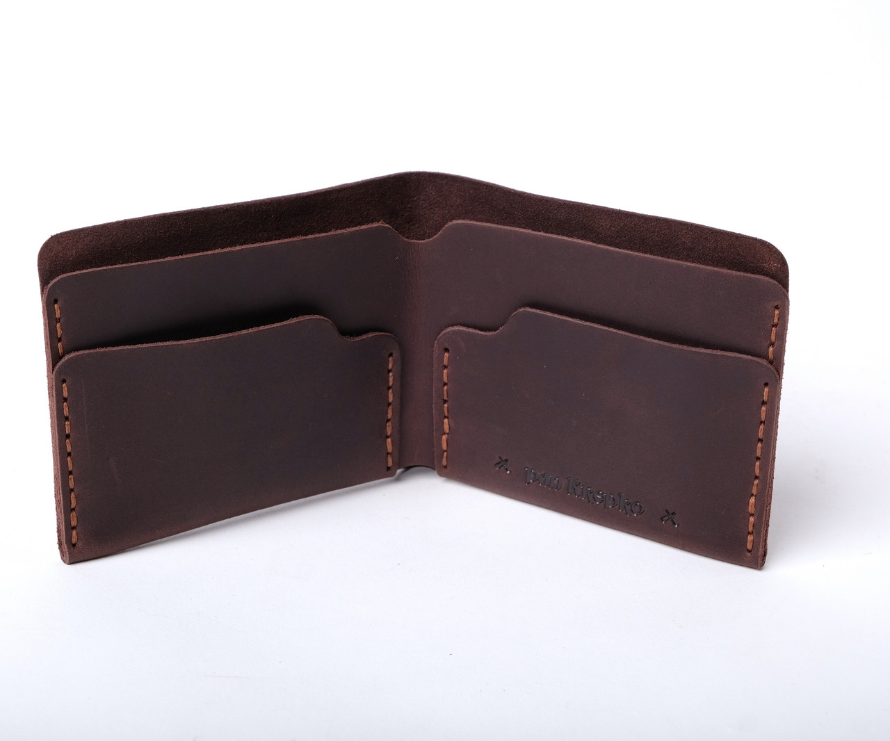 Шкіряний маленькій жіночий гаманець ручної роботи з натуральної шкіри Gomin коричневий