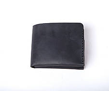 Шкіряний маленькій жіночий гаманець ручної роботи з натуральної шкіри Gomin чорний, фото 3