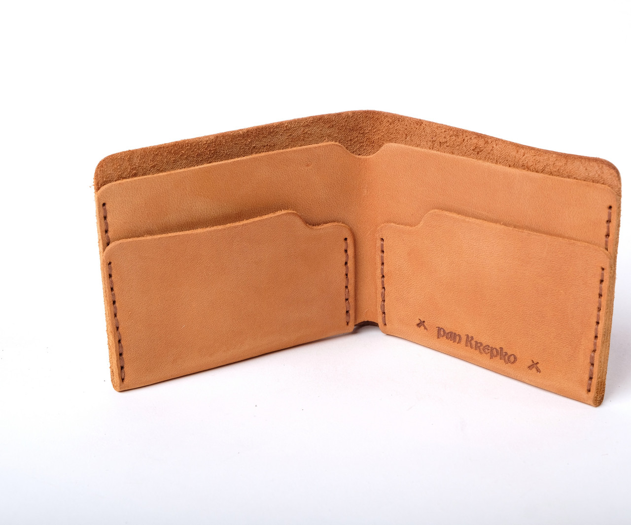 Шкіряний жіночий маленькій гаманець коричневий ручної роботи з натуральної шкіри Gomin рудий