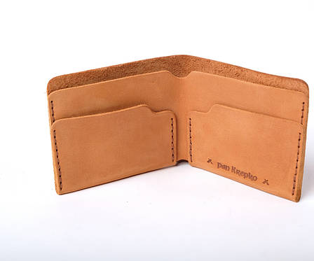 Шкіряний жіночий маленькій гаманець коричневий ручної роботи з натуральної шкіри Gomin рудий, фото 2