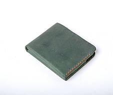 Шкіряний жіночий маленькій гаманець ручної роботи з натуральної шкіри Gomin зелений, фото 2