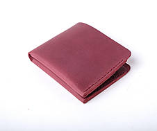 Шкіряний жіночий маленькій гаманець ручної роботи з натуральної шкіри Gomin бордовий, фото 3