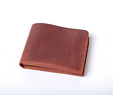 Шкіряний жіночий маленькій гаманець коричневий ручної роботи з натуральної шкіри Gomin коньяк, фото 2