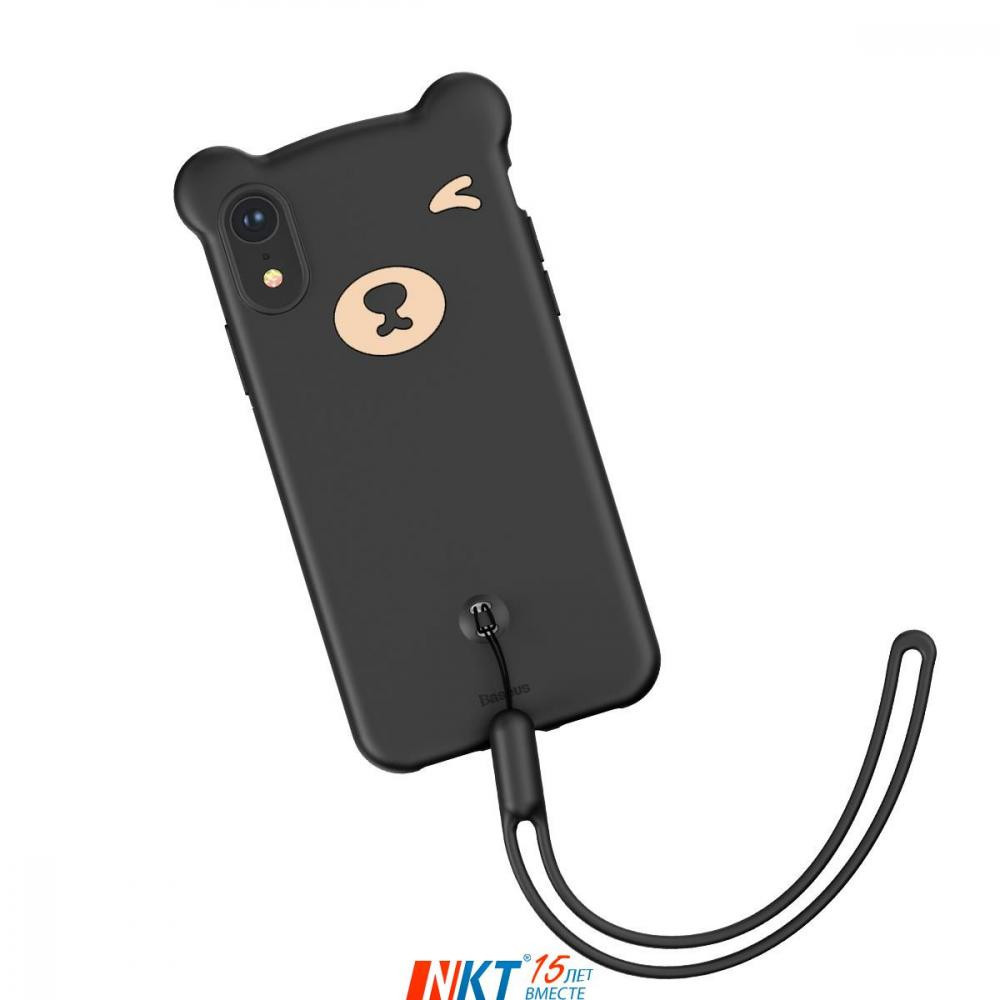 Apple iPhone XR Чохол-накладка Baseus Bear Silicone Black