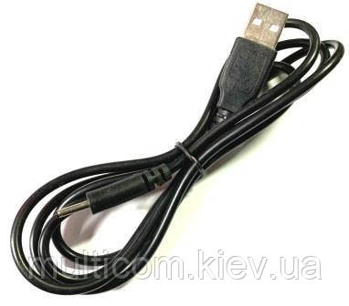 01-14-035. Шнур живлення USB штекер А - шт. 3,5*1,1мм, чорний, 1м