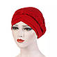 Чалма красива однотонна з об'ємною косою червона, фото 7