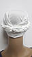 Ошатна шапка біла чалма з косою прикрашена намистинами, фото 5