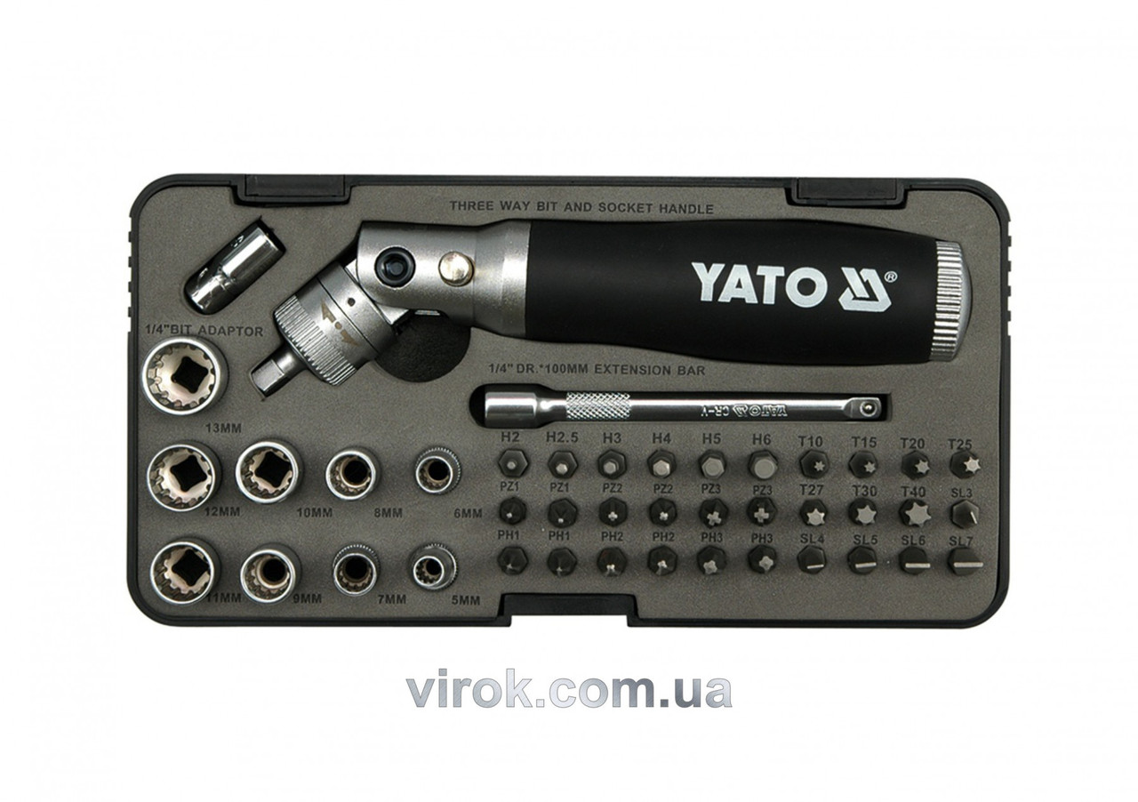 Викрутка-тримач YATO з насадками 1/4" 42 шт YT-2806