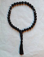 Чітки 33 намистини 100% натуральний чорний агат (не прес) 10 мм і намистини дзі Черепаха вага 52 г