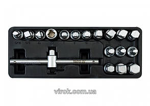 Ключі для зливної пробки YATO на кв. 3/8", кпл. Набір 18 шт., h= 10 мм [10] YT-0599