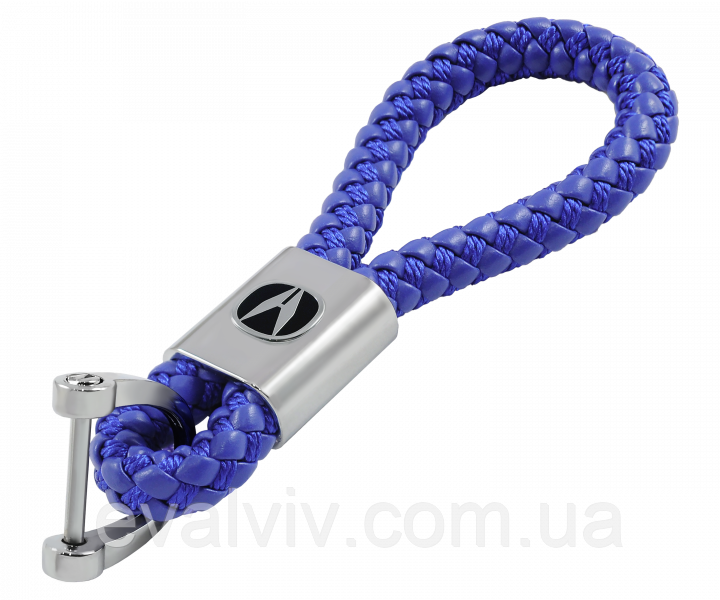 Шкіряний автомобільний брелок Acura синій, фото 1