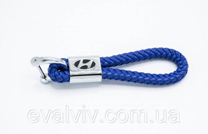 Шкіряний автомобільний брелок Hyundai синій