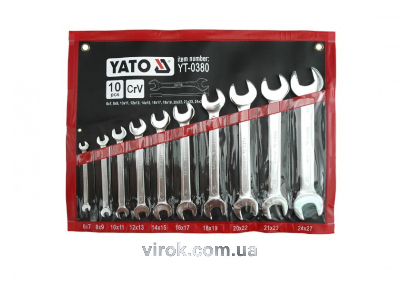 Набір ключів ріжкових YATO М6-27 мм 10 шт YT-0380